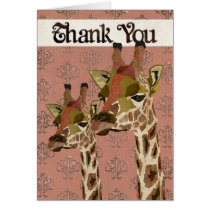 Carte de remerciements étincelant de girafes de Ro cartes