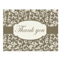 Carte de remerciements fleuri élégant de mariage d cartes postales