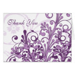 Carte de remerciements floral pourpre et blanc de 