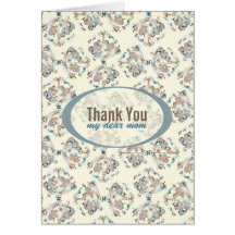 Carte de remerciements floral vintage de motif