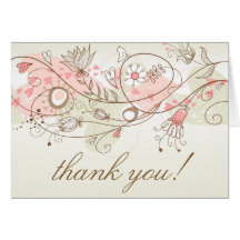 Carte de remerciements lunatique vintage de fleurs
