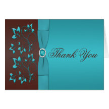 Carte de remerciements orné de bijoux floral de tu