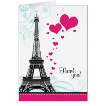 Carte de remerciements parisien d'amour de Tour Ei