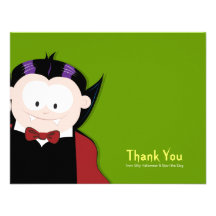 Carte de remerciements plat de vampire mignon de b invitations personnalisées