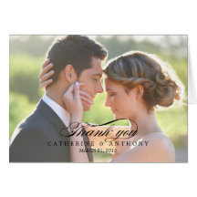 Carte de remerciements pur de mariage d'élégance -