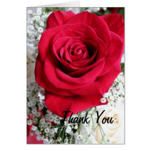 Carte de remerciements rose d'amour
