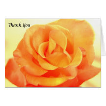 Carte de remerciements rose de mariage d'orange