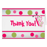 Carte de remerciements rose de pois