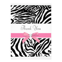Carte de remerciements rose de zèbre invitations