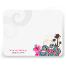 Carte de remerciements tropical de mariage d'amuse bristols personnalisés