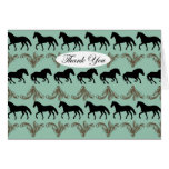 Carte de remerciements turquoise de cheval