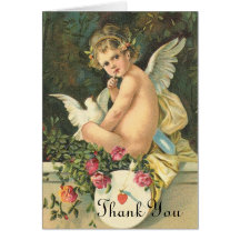 Carte de remerciements victorien d'ange