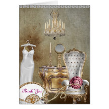 CARTE DE REMERCIEMENTS VINTAGE POUR LA DOUCHE NUPT