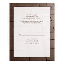 Carte- de réponse de Bimah de bat mitzvah Cartons D'invitation