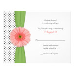 Carte- de réponse de corail de point de polka de m invitations personnalisées
