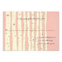 Carte de réponse de mariage d'arbre de bouleau de  invitations