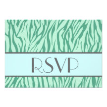 Carte de réponse de mariage du zèbre RSVP d'Aqua Faire-part