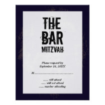 Carte- de réponse de Mitzvah de barre de groupe de invitations
