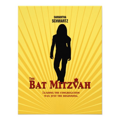 Carte- de réponse de star de cinéma de bat mitzvah cartons d'invitation