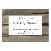 Carte de réponse du mariage campagnard RSVP Cartes De Visite Personnelles