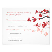 Carte- de réponse faite sur commande des fleurs de invitations personnalisées