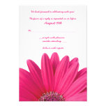 Carte- de réponse rose de mariage de Gerbera Invitations