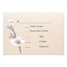 Carte de rsvp de fleurs de cerisier cartons d'invitation personnalisés