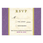 carte de rsvp de mariage de pourpre royal et d'or invitations personnalisables