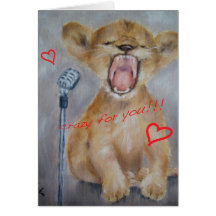 Carte de Saint-Valentin de lion de bébé