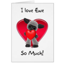 Carte de Saint-Valentin de moutons - je t'aime tel