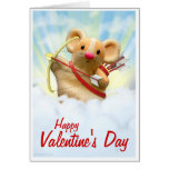 Carte de Saint-Valentin de souris de cupidon