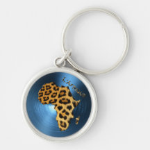 Carte de série bleu acier de fourrure de léopard d porte-clefs