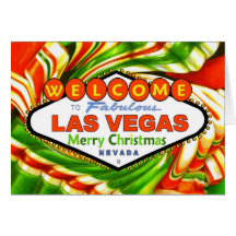 Carte de sucrerie de ruban de Noël de Las Vegas