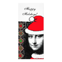 Carte de support de Noël Mona Lisa Double Cartes Customisées