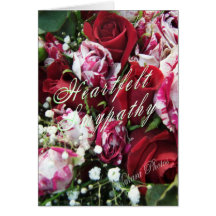 Carte de sympathie de roses de menthe poivrée