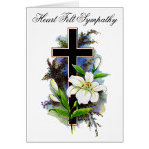 Carte de sympathie noire de croix de fleur 12