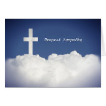 Carte de sympathie, nuages avec la croix