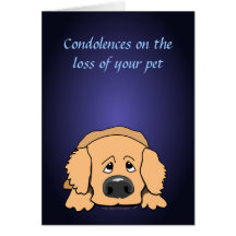 Carte de sympathie triste d'animal familier de con