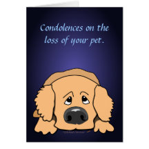 Carte de sympathie triste d'animal familier de con