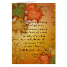 Carte de thanksgiving avec le beau poème