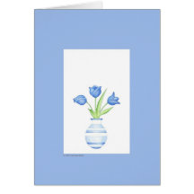 Carte de tulipes bleues