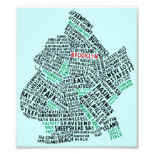 Carte de typographie de Brooklyn NYC Photographie D’art