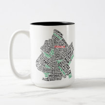 Carte de typographie de Brooklyn NYC Tasse