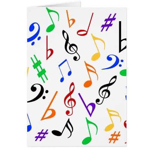 Carte de vacances de notes musicales - multi