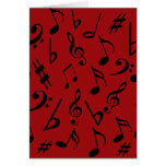 Carte de vacances de notes musicales - rouge