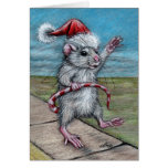 Carte de vacances de rat de Noël