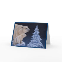 Carte de vacances d'ours blancs