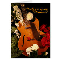 Carte de Valentine de guitare de jazz