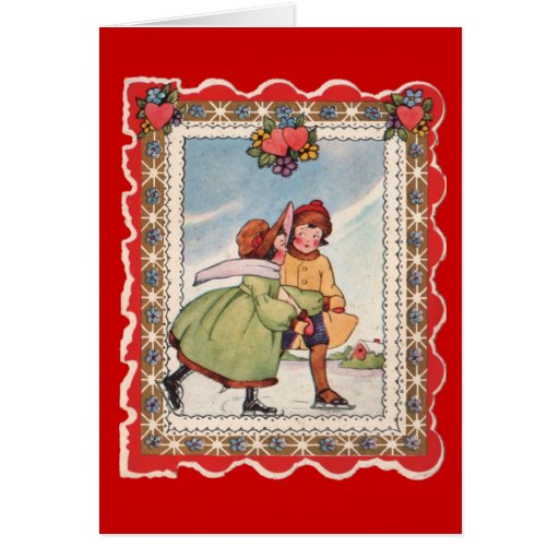 Carte de Valentine de patineurs de glace