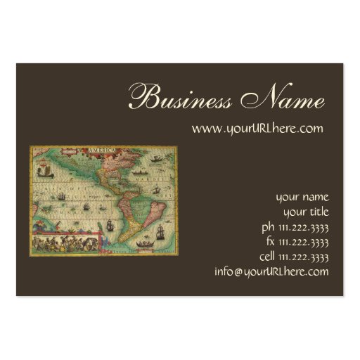 Carte de Vieux Monde antique des Amériques, 1606 Cartes De Visite Professionnelles